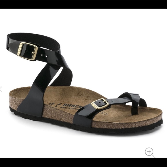 birkenstock yara black patent